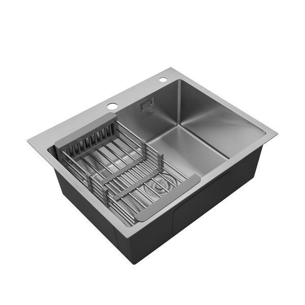 Комплект кухонна мийка Kroner Geb&uuml;rstet-6050HM + змішувач K&uuml;che-C031GRA + дозатор Spender-016 CVS29844 фото