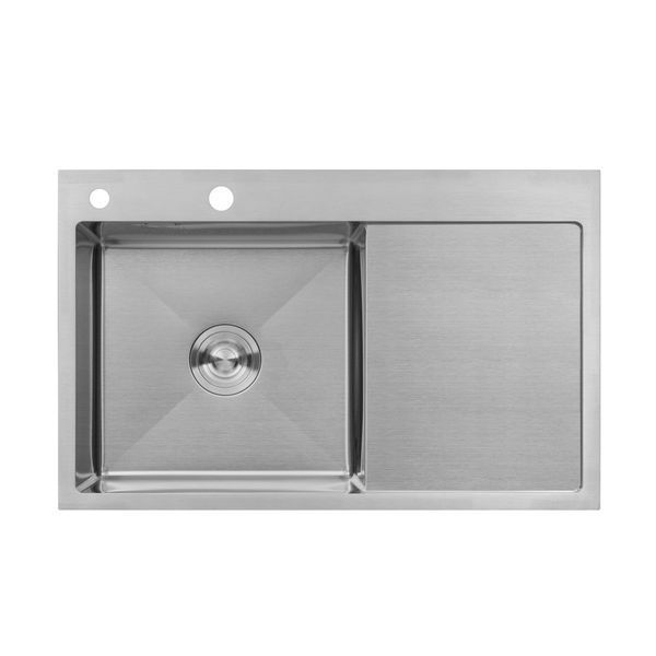 Комплект кухонна мийка Kroner Geb&uuml;rstet-7849LHM + змішувач Edelstahl Klassisch-ESG03815BLK + дозатор Spender-016 CVS30107 фото
