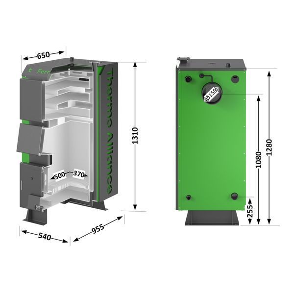 Котел твердопаливний сталевий Thermo Alliance Ferrum Plus V 4.0 FSF+ 26 SD00051330 фото