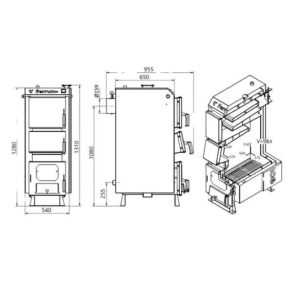 Котел твердопаливний сталевий Thermo Alliance Ferrum Plus V 4.0 FSF+ 26 SD00051330 фото