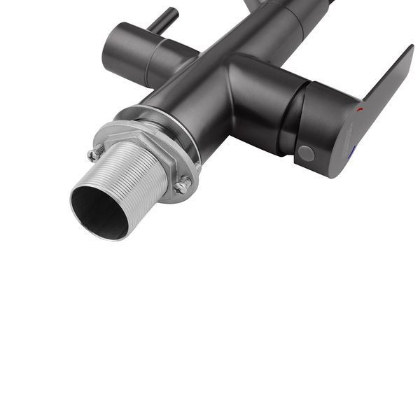 Комплект кухонна мийка Kroner Schwarze-7843ZHM PVD + змішувач Edelstahl Klassisch-PVD03817BLK + дозатор Spender-026 CVS30115 фото