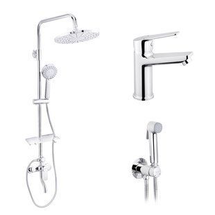 Набор 3 в 1 душова система Kroner Armada-C064K + змішувач Hagen-C010 + змішувач Bidet-C082 CVS30203 фото