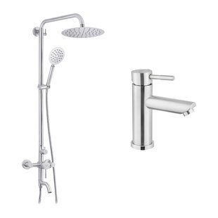Набор 2 в 1 душова система Kroner Edelstahl Klassisch-ESG063 + змішувач Edelstahl Klassisch-ESG010 CVS30204 фото