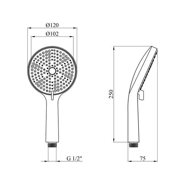 Лійка для ручного душу Kroner Element 2801512915Z-3801 CV036147 фото