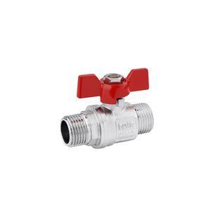 Кран кульовий Karro "Standart+" 1/2" ЗЗ PN40 метелик, нікельований CV010648 фото
