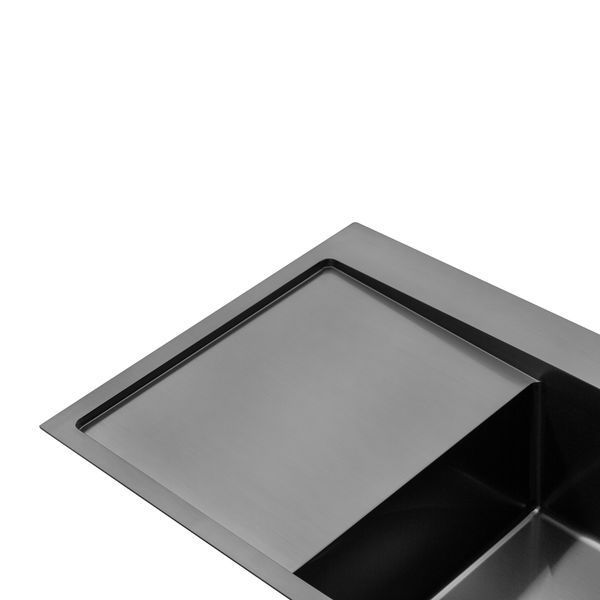 Комплект кухонна мийка Kroner Schwarze-7849RHM PVD + змішувач Edelstahl Klassisch-SCH035PVD + дозатор Spender-026 CVS30119 фото