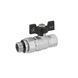 Кран-американка кульовий прямий Kroner 1/2" ВЗ PN40 метелик, нікельований CV033220 фото 1