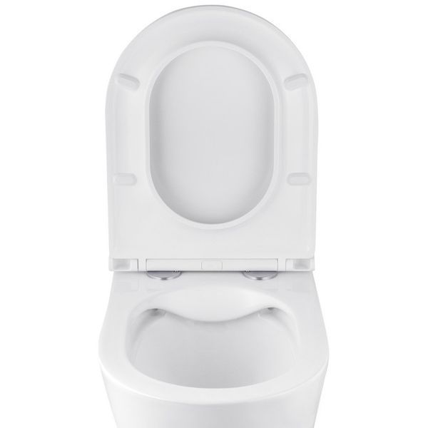 Унітаз підвісний Kroner Armada WHI513636 RIMLESS безобідковий з сидінням Slim Duroplast / Soft - close / Quick relase CV029610 фото