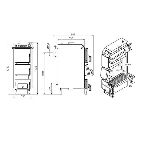 Котел твердопаливний сталевий Thermo Alliance Ferrum V 4.0 FSF 26 SD00051318 фото
