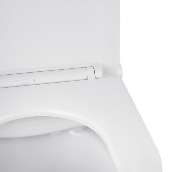 Унітаз підвісний Kroner Harz WHI493736 RIMLESS безобідковий з сидінням Slim Duroplast / Soft - close / Quick relase  CV029609 фото