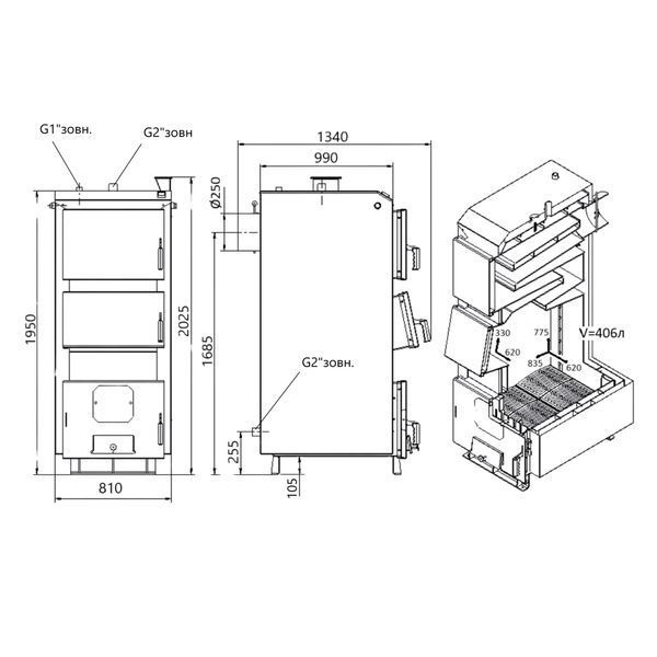 Котел твердопаливний сталевий Thermo Alliance Vulcan Plus V 4.0 VPSFW 100 SD00051332 фото
