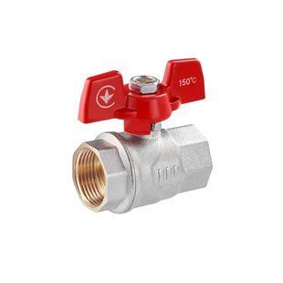 Кран кульовий WaGa 3/4" ВВ PN40 метелик, нікельований CV034294 фото