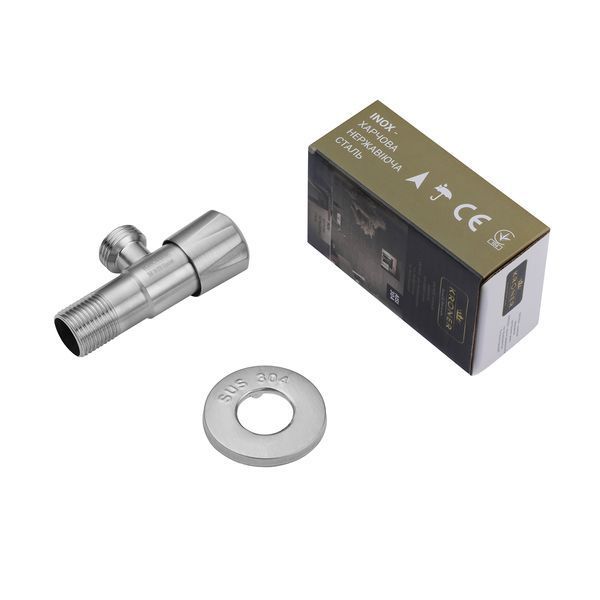 Кран приладовий Kroner KRP Edelstahl Klassisch - ESG101 1/2"х1/2" ЗЗ CV022974 фото
