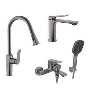 Набор змішувачів Kroner Makon-GRP060 + змішувач Makon-GRP030-T + змішувач Makon-GRP010 CVS30154 фото