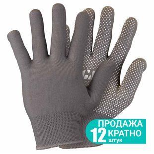Рукавички трикотажні з точковим ПВХ покриттям р8 Мікроточка (сірі) КРАТНО 12 парам SIGMA (9442911) 9442911 фото