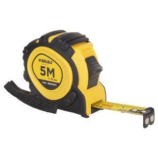 Рулетка магнітна обрезинена JT фіксатор + гальмо 5м &times; 19мм SIGMA (3823051) 3823051 фото