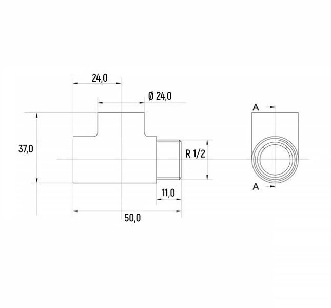 Трійник NAVIN для підключення ТЕНа, 1/2", хром 25-029430-8202 фото