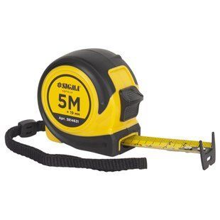 Рулетка обгумована Compact двостороннє полотно/зачіп 5м&times;19мм SIGMA (3814631) 3814631 фото