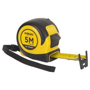 Рулетка обгумована Compact двостороннє полотно/зачіп 5м&times;25мм SIGMA (3814641) 3814641 фото