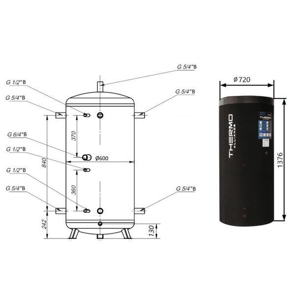 Теплоакумулятор Thermo Alliance TA-ТАМ-00 350 з ізоляцією 60 мм SD00047692 фото