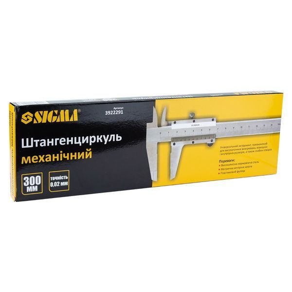 Штангенциркуль механічний 300мм точність &plusmn;0.02мм (пенал) SIGMA (3922291) 3922291 фото