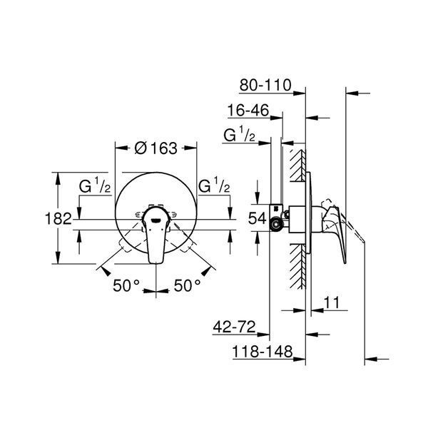 Змішувач прихованого монтажу для душу Grohe Start Flow 29116000 CV036279 фото